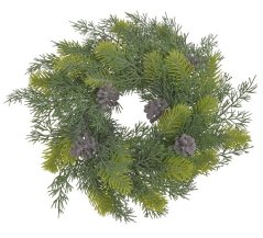 Věnec z umělého chvojí se šiškami Ø 25cm