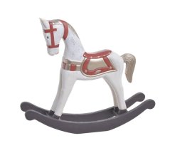 Dekorace dřevěný houpací kůň .26cmLx6cmWx22,5cmH