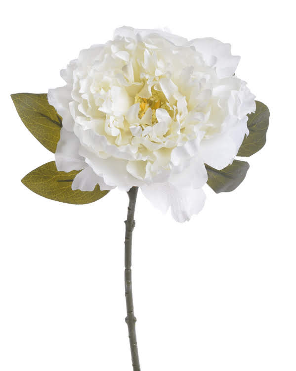 Umělá pivoňka s listem, hlavička Ø15 cm/dl.35cm